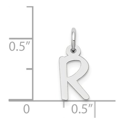 14K White Gold Letter R Charm – view 5