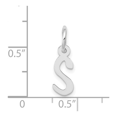14K White Gold Letter S Pendant – view 5