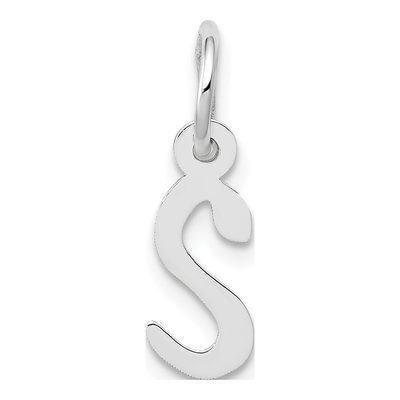 14K White Gold Letter S Pendant