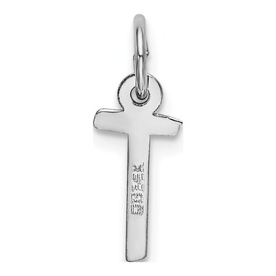14K White Gold Letter T Pendant – view 4