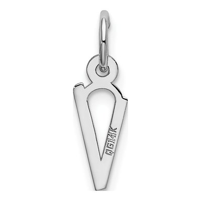 14K White Gold Letter V Pendant – view 4