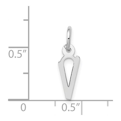 14K White Gold Letter V Pendant – view 5