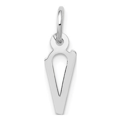 14K White Gold Letter V Pendant