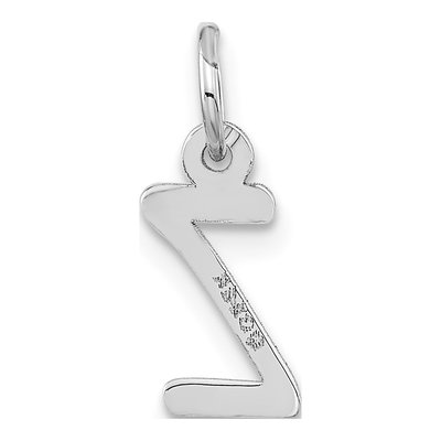 14K White Gold Letter Z Charm – view 3