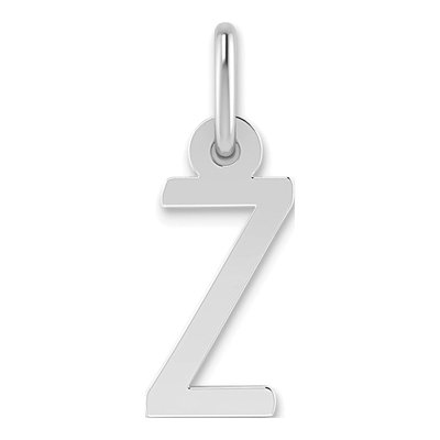 14K White Gold Letter Z Charm