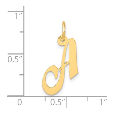 14K Yellow Gold Small Script Letter A Charm – view 5