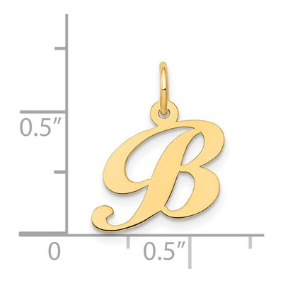 14K Yellow Gold Letter B Charm – view 5