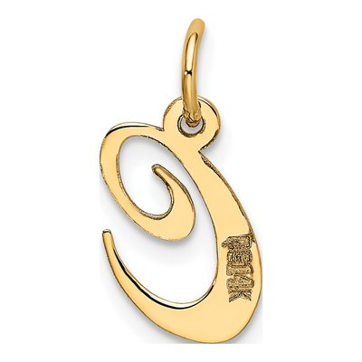 14K Yellow Gold Script Letter C Charm – view 4