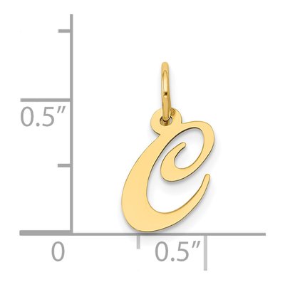 14K Yellow Gold Script Letter C Charm – view 5