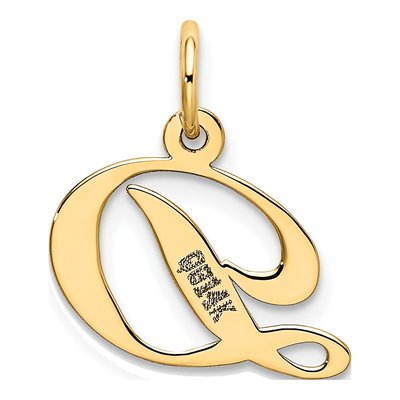 14K Yellow Gold Script Letter D Charm – view 4