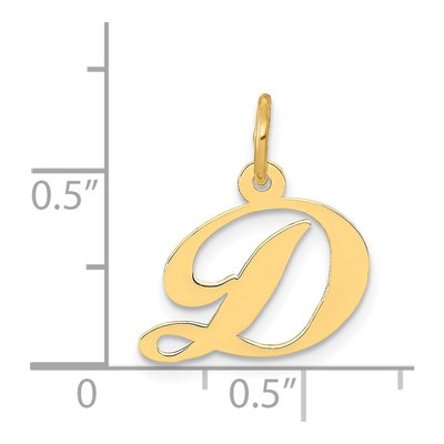 14K Yellow Gold Script Letter D Charm – view 5