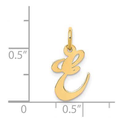 14K Yellow Gold Script Letter E Charm – view 5