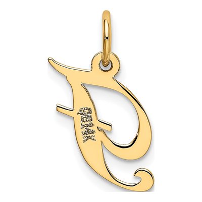 14K Yellow Gold Initial F Charm – view 4