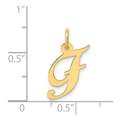 14K Yellow Gold Initial F Charm – view 5
