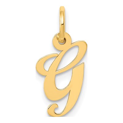 14K Yellow Gold Letter G Charm