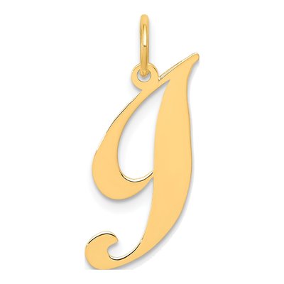 14K Yellow Gold Initial I Charm