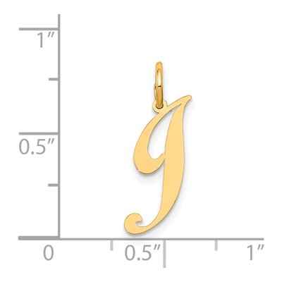 14K Yellow Gold Letter J Charm – view 5