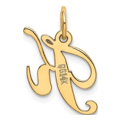 14K Yellow Gold Script Letter K Charm – view 4