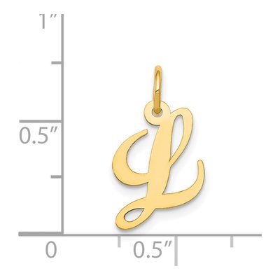 14K Yellow Gold Small Script Letter L Charm – view 5