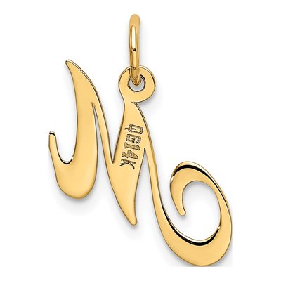 14K Yellow Gold Letter M Charm – view 4