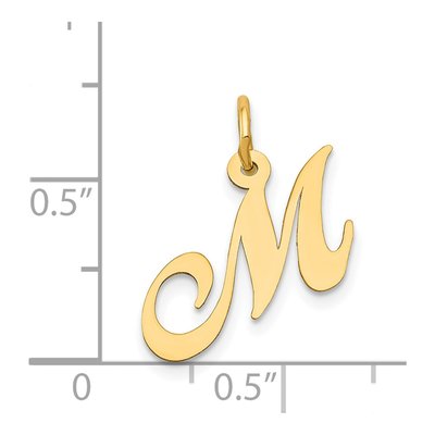 14K Yellow Gold Letter M Charm – view 5