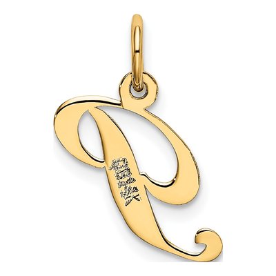14K Yellow Gold Letter P Charm – view 4