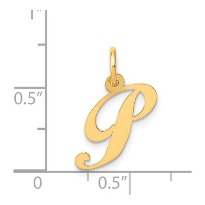 14K Yellow Gold Letter P Charm – view 5