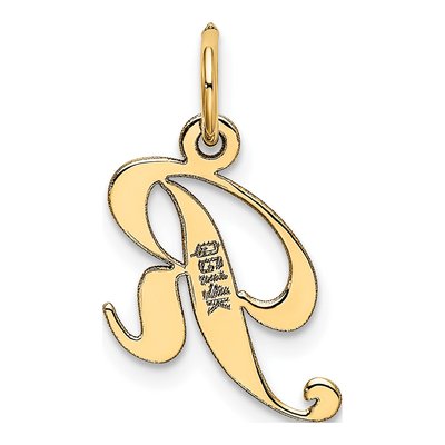 14K Yellow Gold Letter R Charm – view 4
