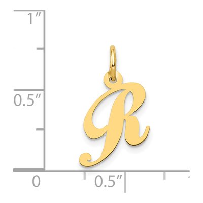 14K Yellow Gold Letter R Charm – view 5