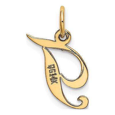 14K Yellow Gold Letter T Charm – view 4