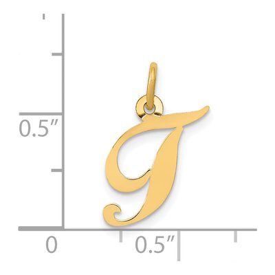 14K Yellow Gold Letter T Charm – view 5