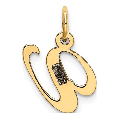 14K Yellow Gold Letter V Charm – view 4