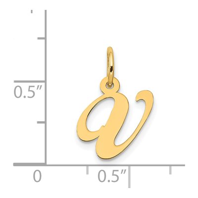 14K Yellow Gold Letter V Charm – view 5