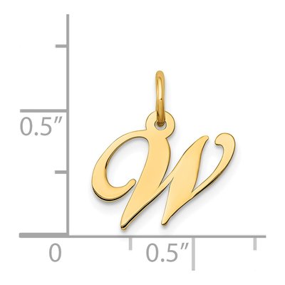 14K Yellow Gold Letter W Pendant – view 4