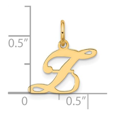 14K Yellow Gold Script Letter Z Charm – view 5