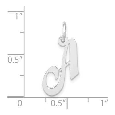 14K White Gold Script Letter A Charm – view 4