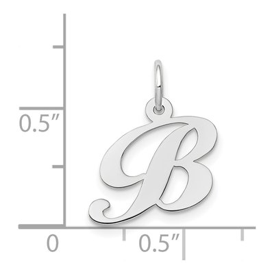 14K White Gold Letter B Charm – view 4