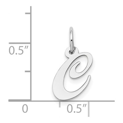 14K White Gold Script Letter C Charm – view 4