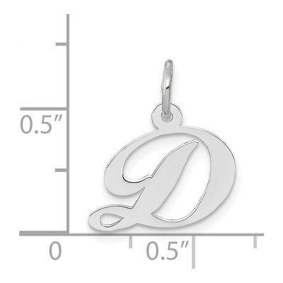 14K White Gold Script Letter D Pendant – view 4