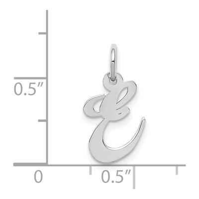 14K White Gold Letter E Pendant – view 4