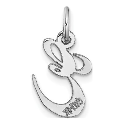 14K White Gold Letter E Pendant – view 5