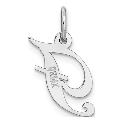 14K White Gold Script Letter F Charm – view 5