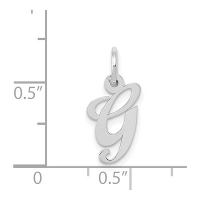 14K White Gold Letter G Charm – view 4