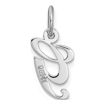 14K White Gold Letter G Charm – view 5