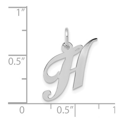14K White Gold Letter H Charm – view 4