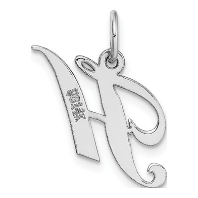 14K White Gold Letter H Charm – view 5