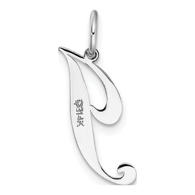 14K White Gold Letter J Pendant – view 5