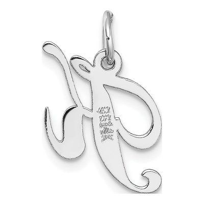 14K White Gold Letter K Charm – view 5