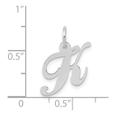 14K White Gold Letter K Charm – view 6