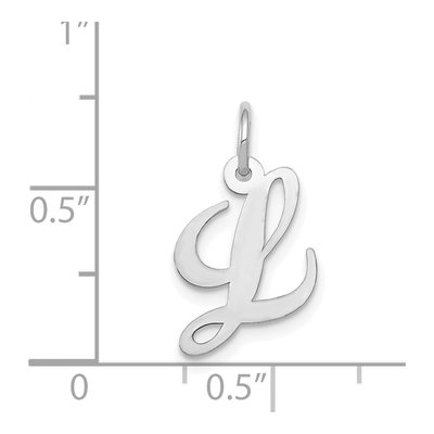 14K White Gold Letter L Charm – view 4